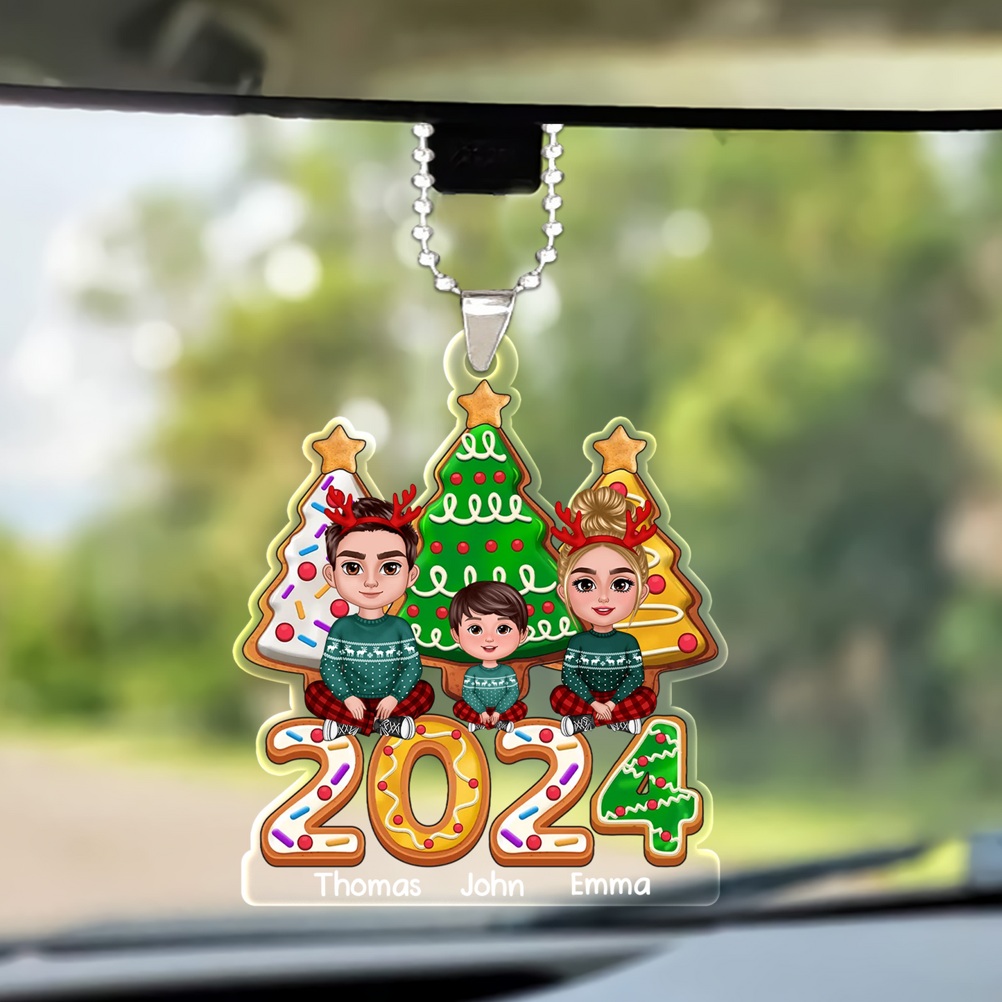 Personalized Acrylic Ornament Christmas Tree Cookies Family Crossed Legs, Perfect Christmas Decor Gift For Family