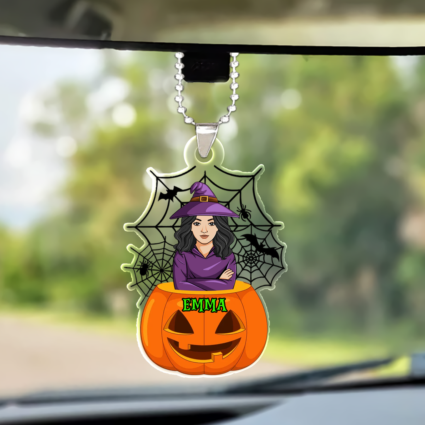 Personalized Acrylic Ornament Woman Witch In The Pumpkin, Perfect Halloween Gift For Family Members, Friends