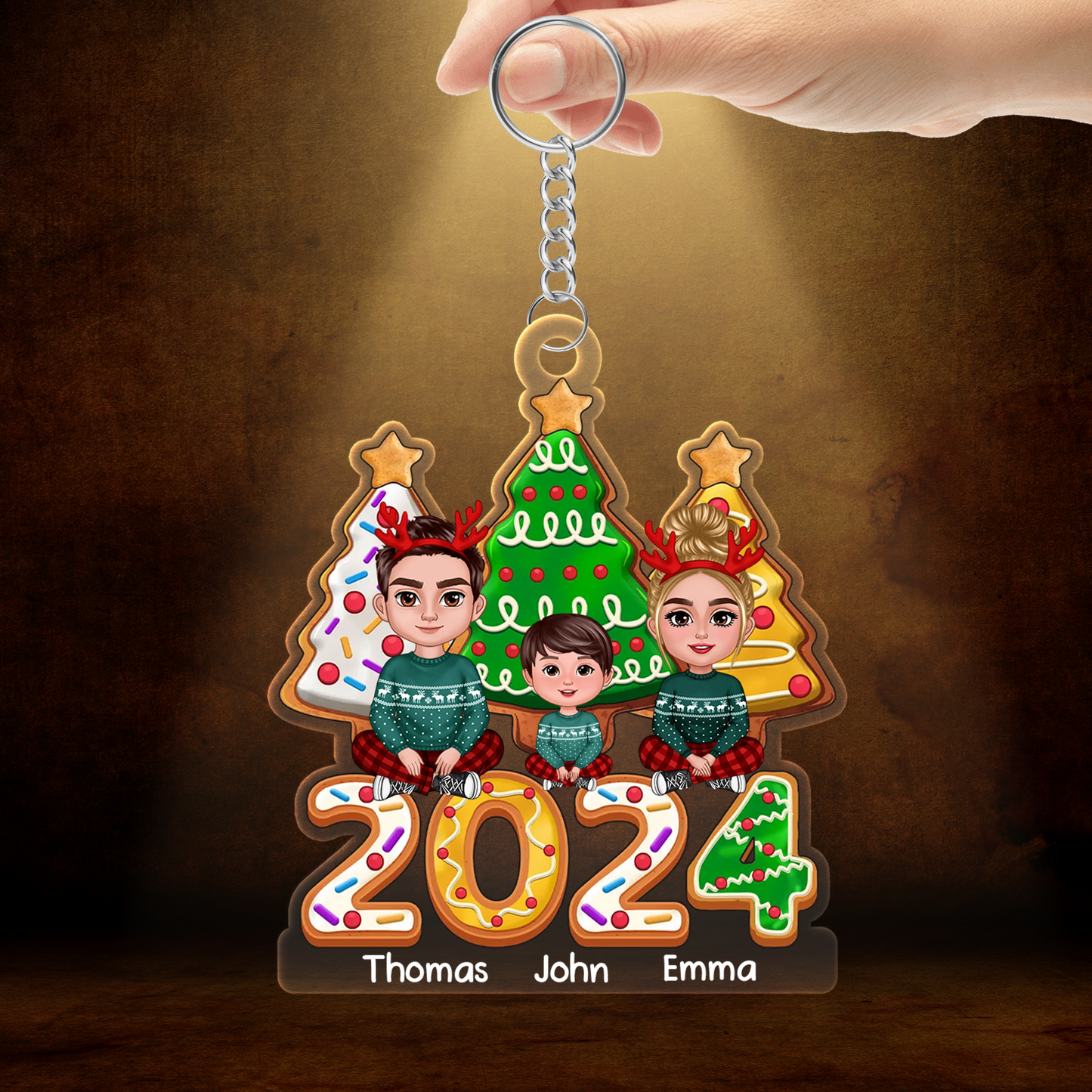 Personalized Acrylic Ornament Christmas Tree Cookies Family Crossed Legs, Perfect Christmas Decor Gift For Family