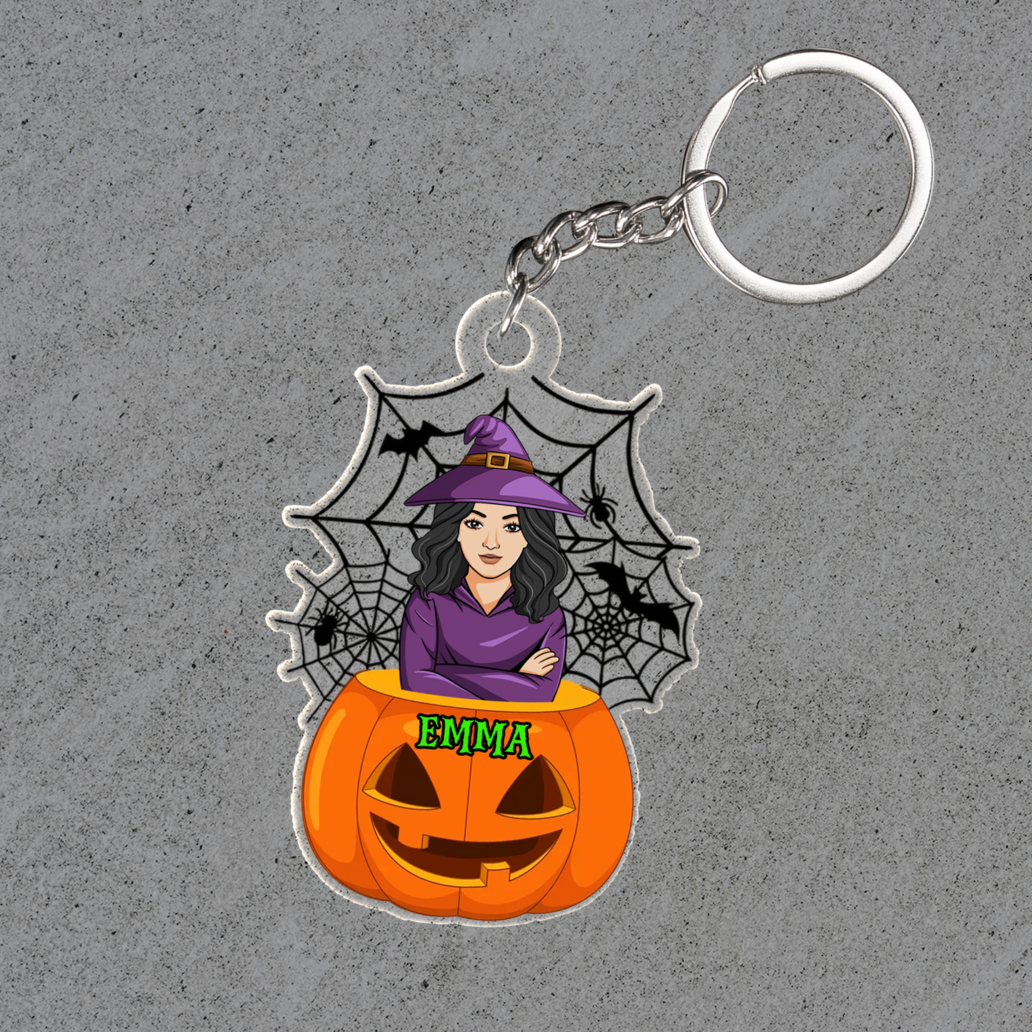 Personalized Acrylic Ornament Woman Witch In The Pumpkin, Perfect Halloween Gift For Family Members, Friends