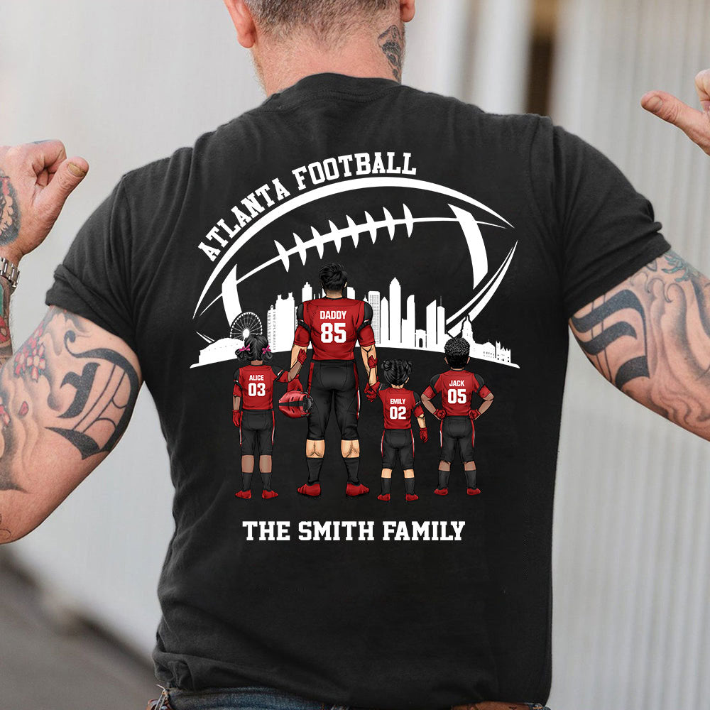 Personalized Atlanta Football Family Dad Shirt, Perfect Gift For Dad, Father, Grandpa, Family, Football Lovers