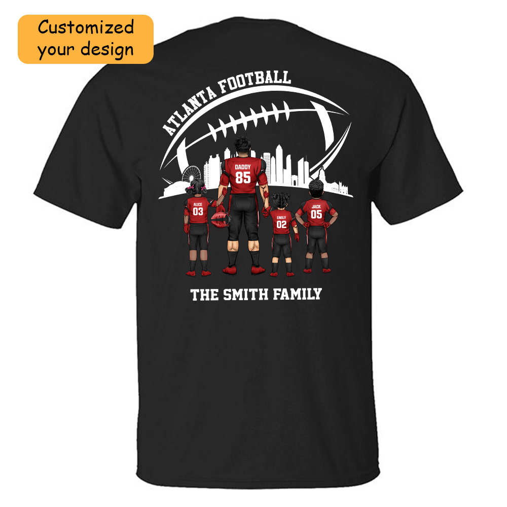 Personalized Atlanta Football Family Dad Shirt, Perfect Gift For Dad, Father, Grandpa, Family, Football Lovers