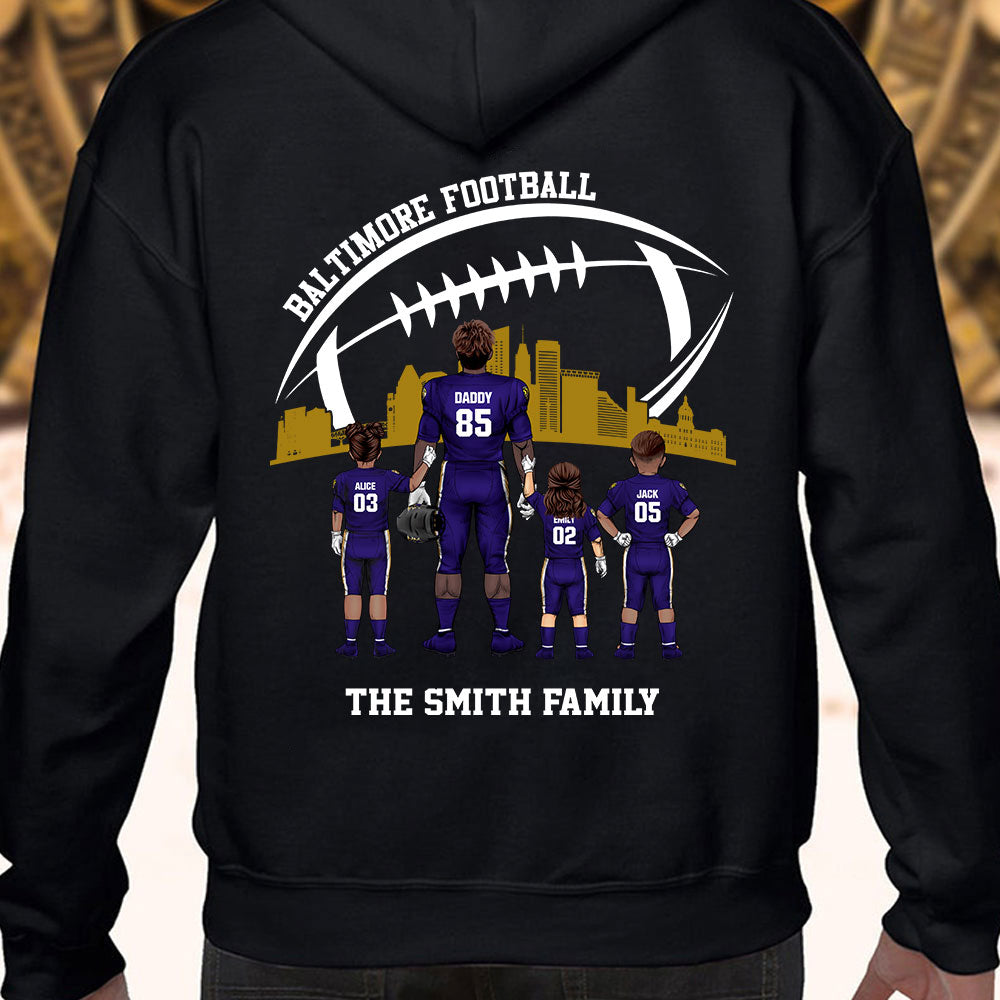 Personalized Baltimore Football Family Dad Shirt, Perfect Gift For Dad, Father, Grandpa, Family, Football Lovers