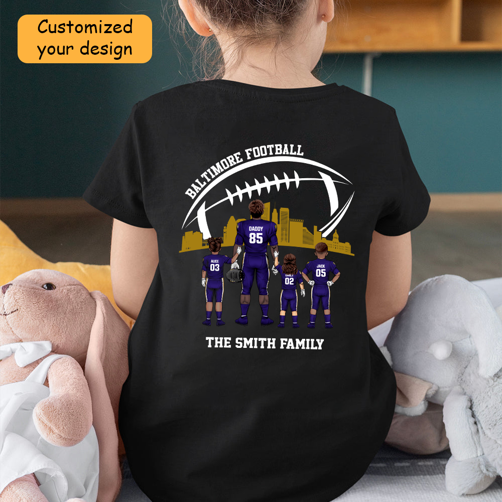 Personalized Baltimore Football Family Dad Shirt, Perfect Gift For Dad, Father, Grandpa, Family, Football Lovers