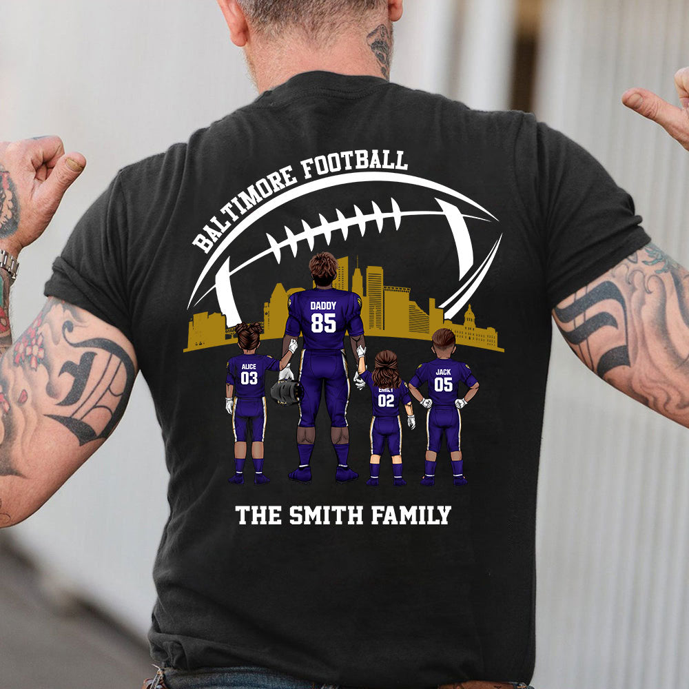 Personalized Baltimore Football Family Dad Shirt, Perfect Gift For Dad, Father, Grandpa, Family, Football Lovers