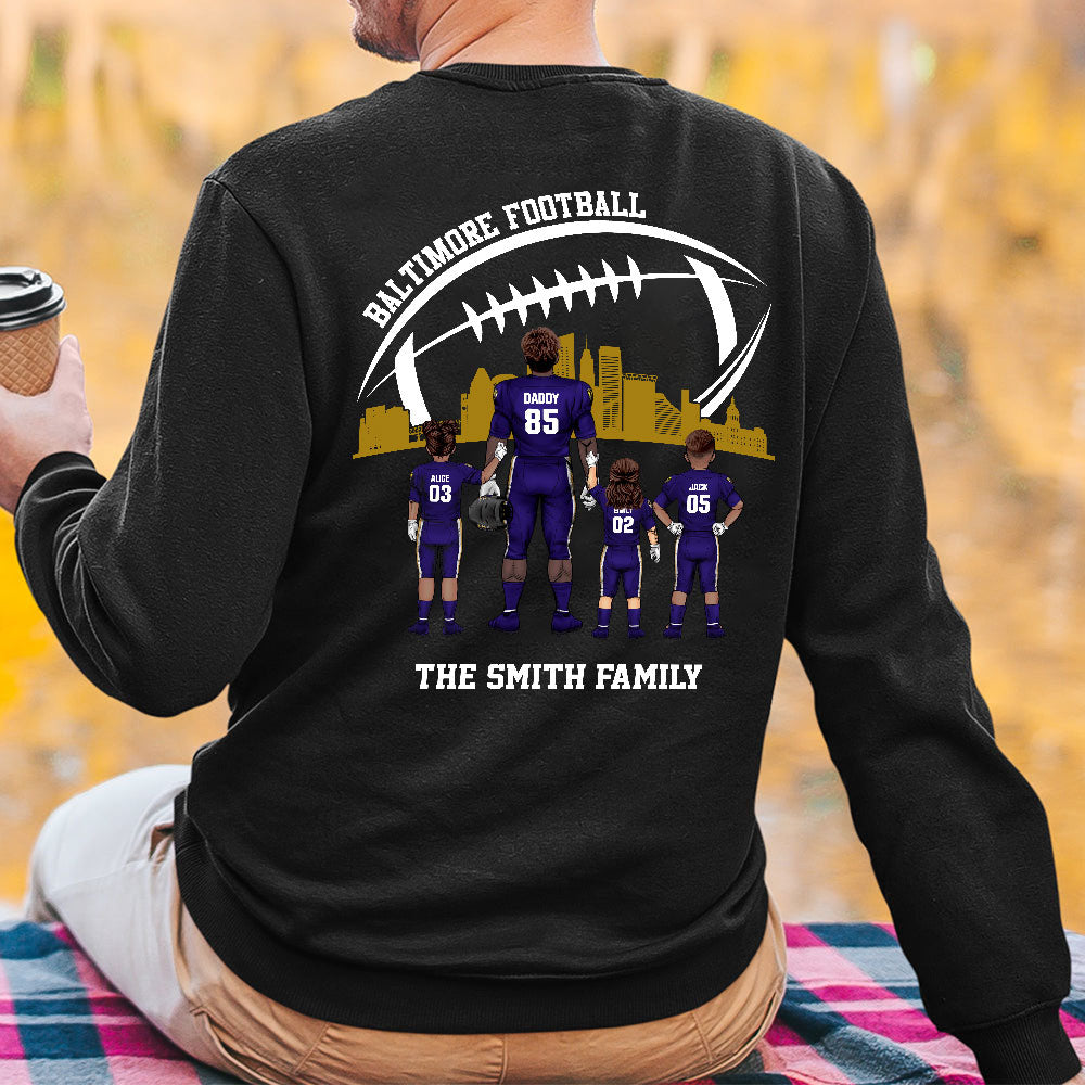 Personalized Baltimore Football Family Dad Shirt, Perfect Gift For Dad, Father, Grandpa, Family, Football Lovers