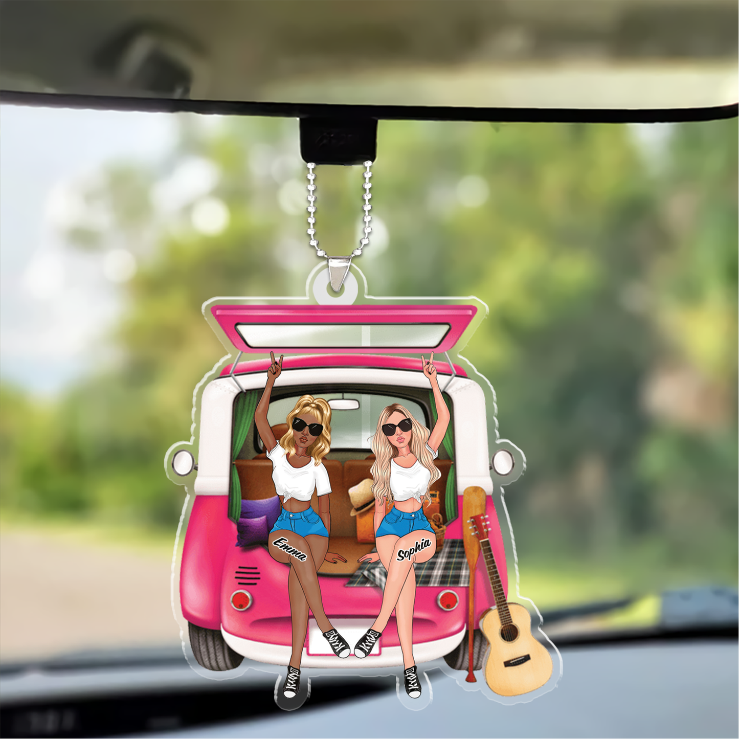 Personalized Best Friends Acrylic Ornament - Travel Car Friends Ornament, Friends Ornament, Sisters Anniversary Gift