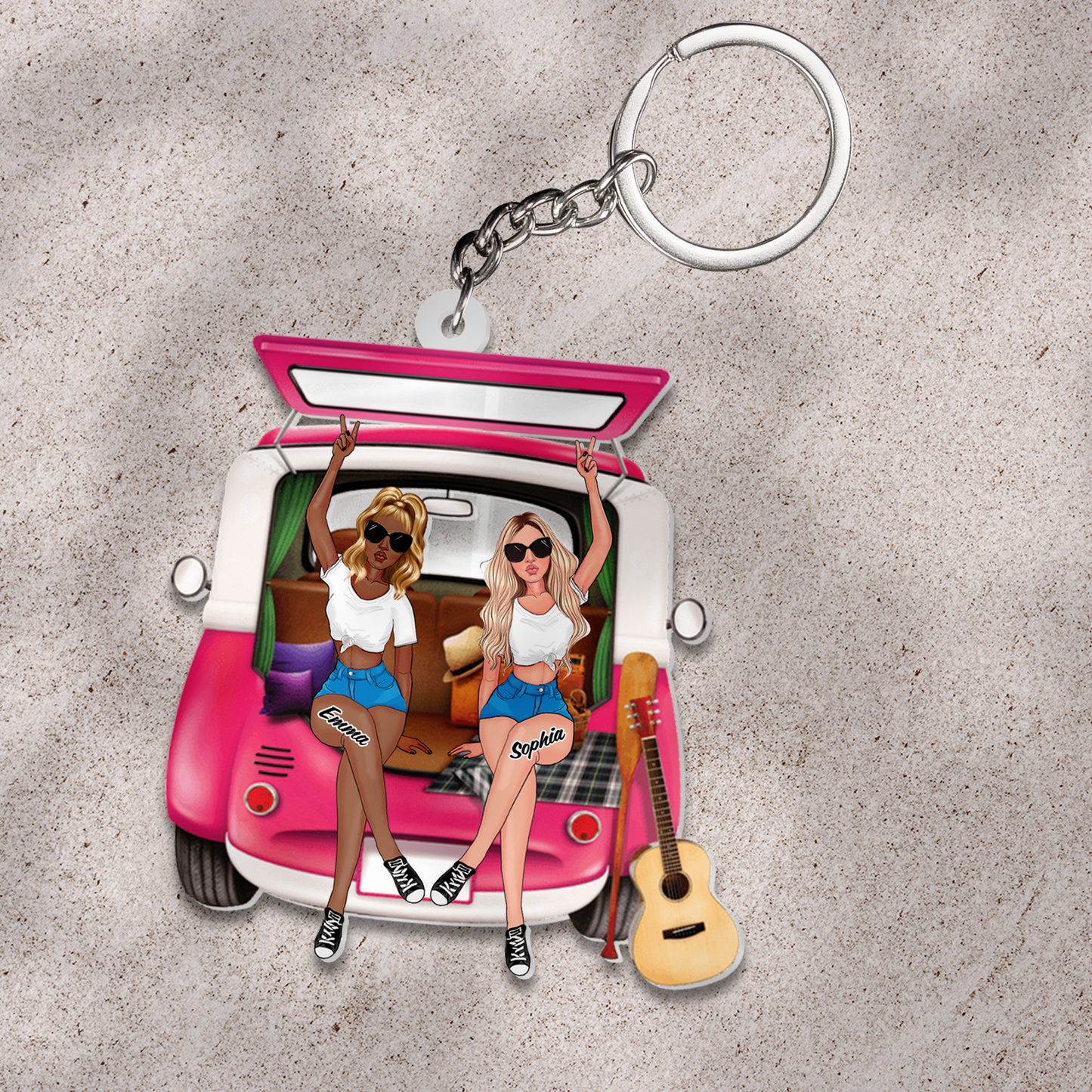 Personalized Best Friends Acrylic Ornament - Travel Car Friends Ornament, Friends Ornament, Sisters Anniversary Gift