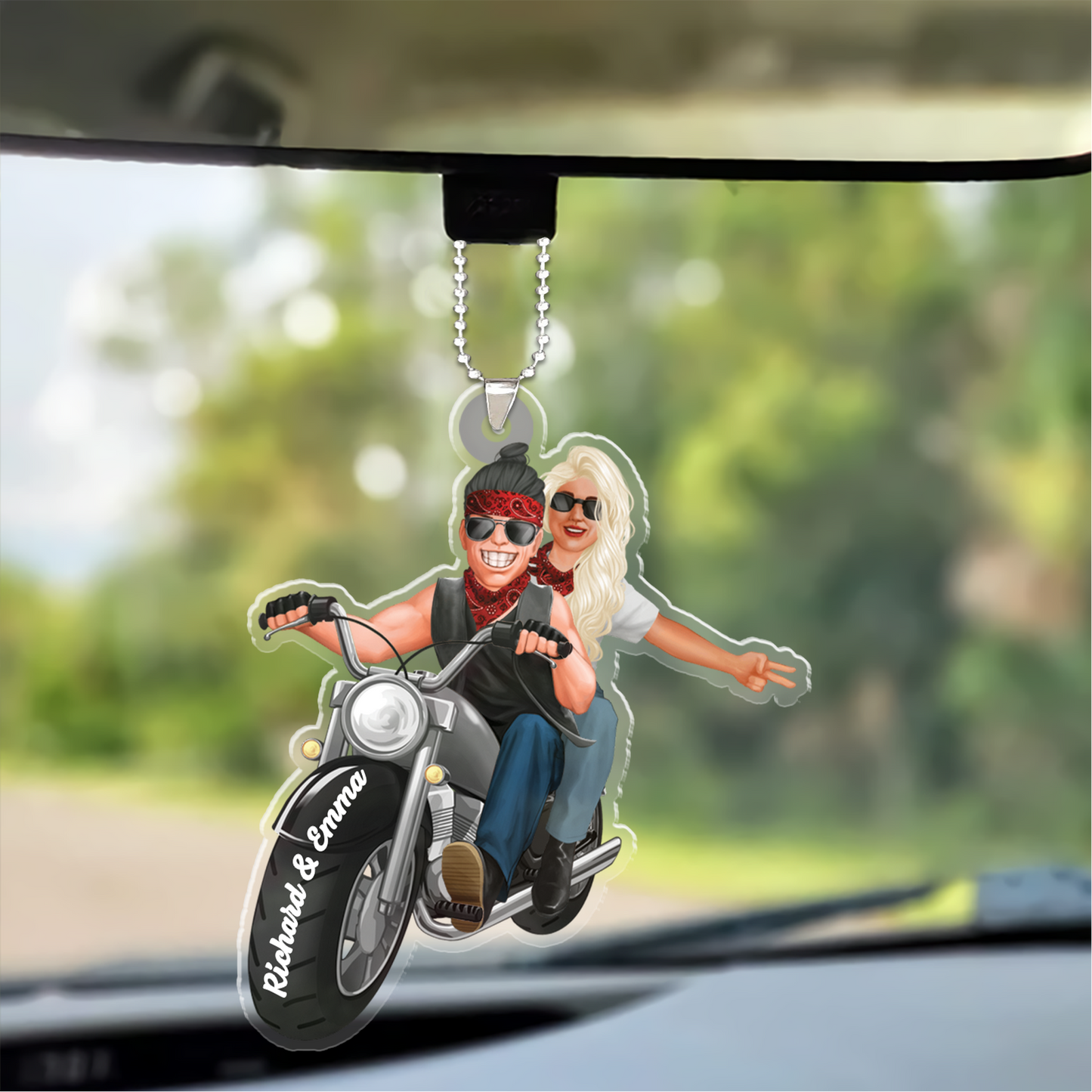 Personalized Biker Couple Acrylic Ornament - Behind Me On My Bike Acrylic Ornament, Couple Ornament Gift