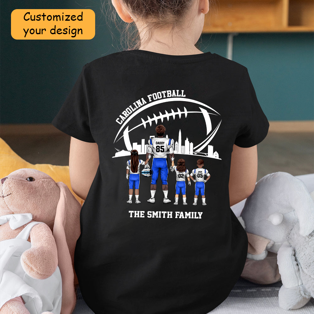 Personalized Carolina American Football Family Dad Shirt, Perfect Gift For Dad, Father, Grandpa, Family, Football Lovers