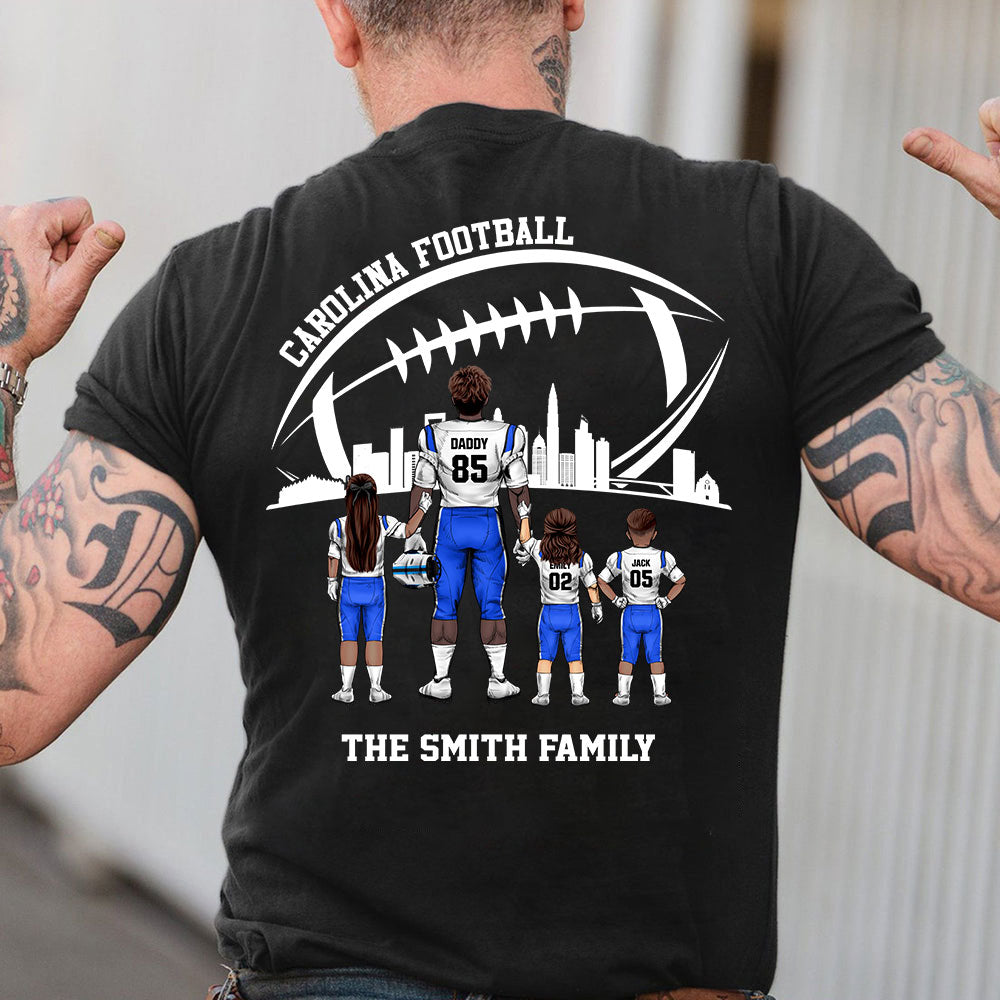 Personalized Carolina American Football Family Dad Shirt, Perfect Gift For Dad, Father, Grandpa, Family, Football Lovers