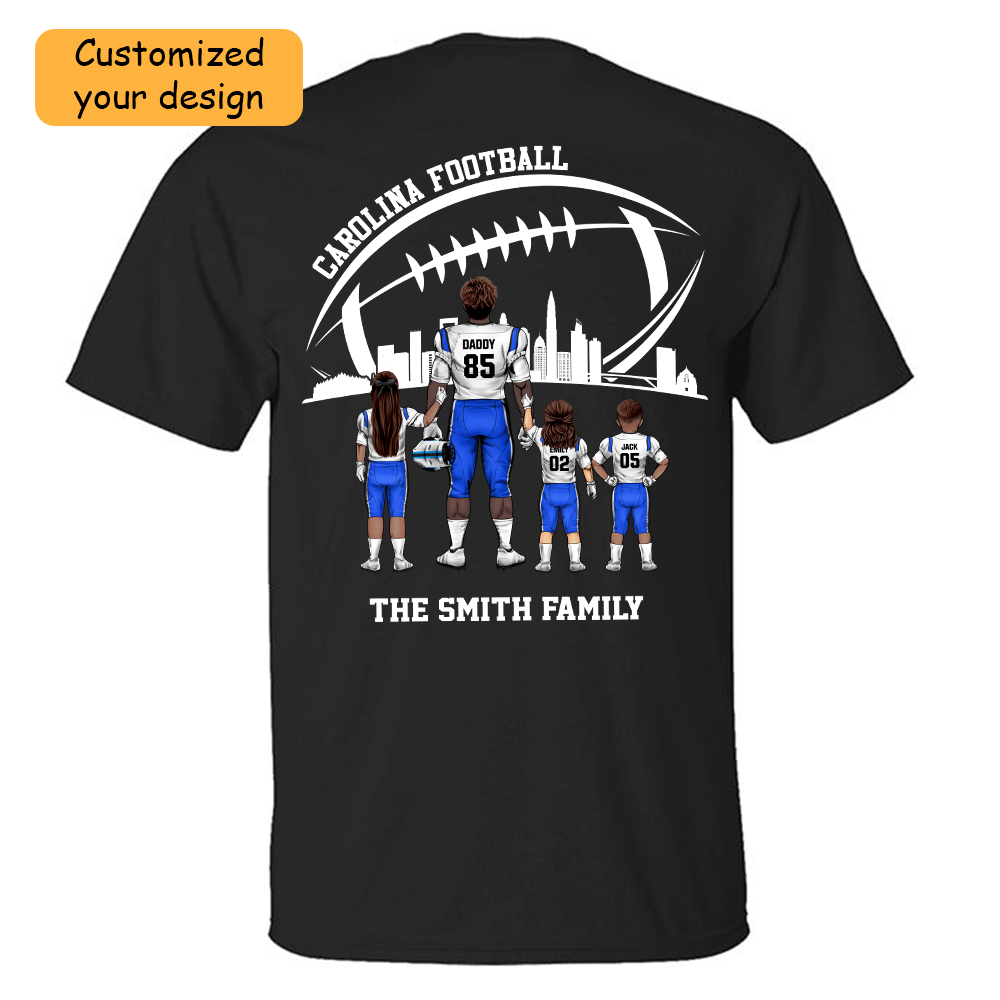 Personalized Carolina American Football Family Dad Shirt, Perfect Gift For Dad, Father, Grandpa, Family, Football Lovers
