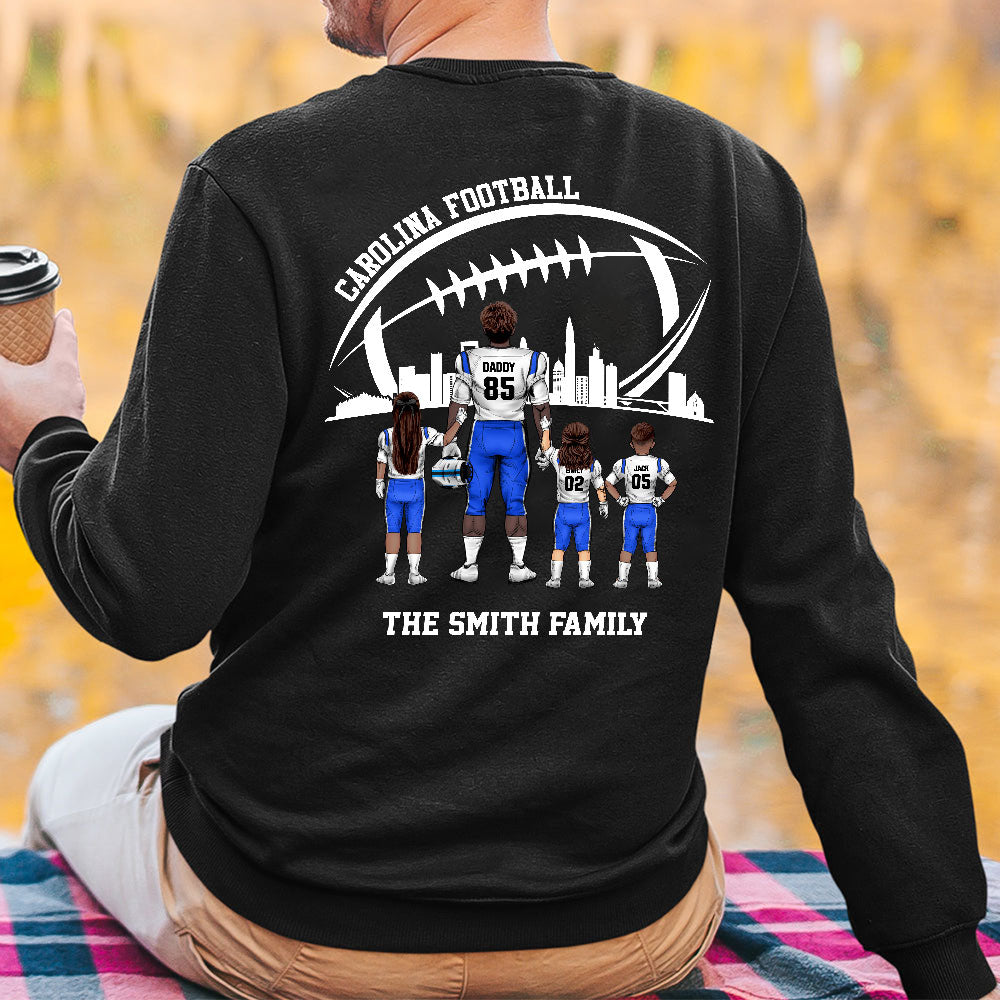 Personalized Carolina American Football Family Dad Shirt, Perfect Gift For Dad, Father, Grandpa, Family, Football Lovers