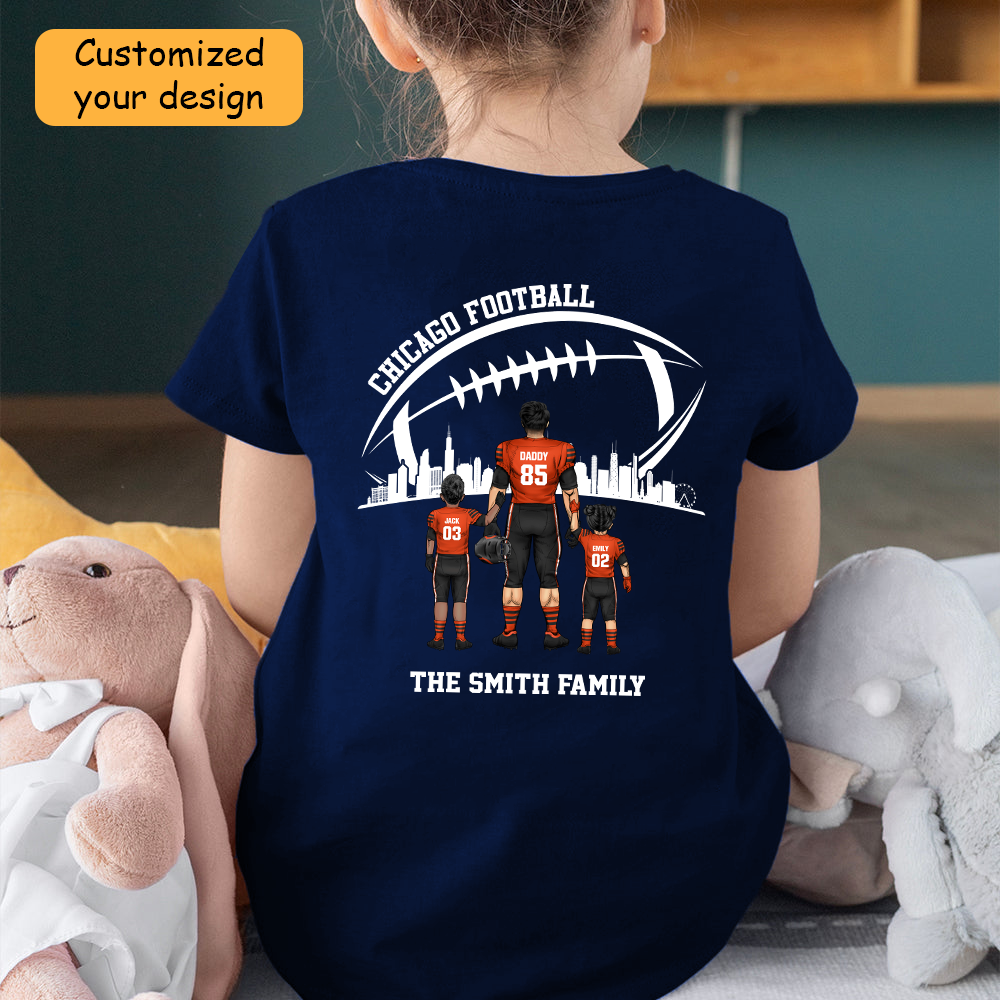 Personalized Chicago Football Family Dad Shirt, Perfect Gift For Dad, Father, Grandpa, Family, Football Lovers
