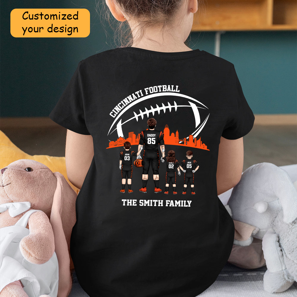 Personalized Cincinnati American Football Family Dad Shirt, Perfect Gift For Dad, Father, Grandpa, Family, Football Lovers