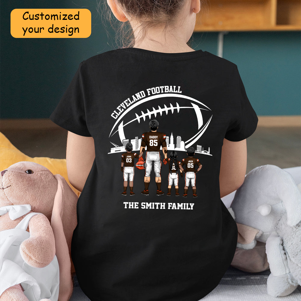 Personalized Cleveland Football Family Dad Shirt, Perfect Gift For Dad, Father, Grandpa, Family, Football Lovers