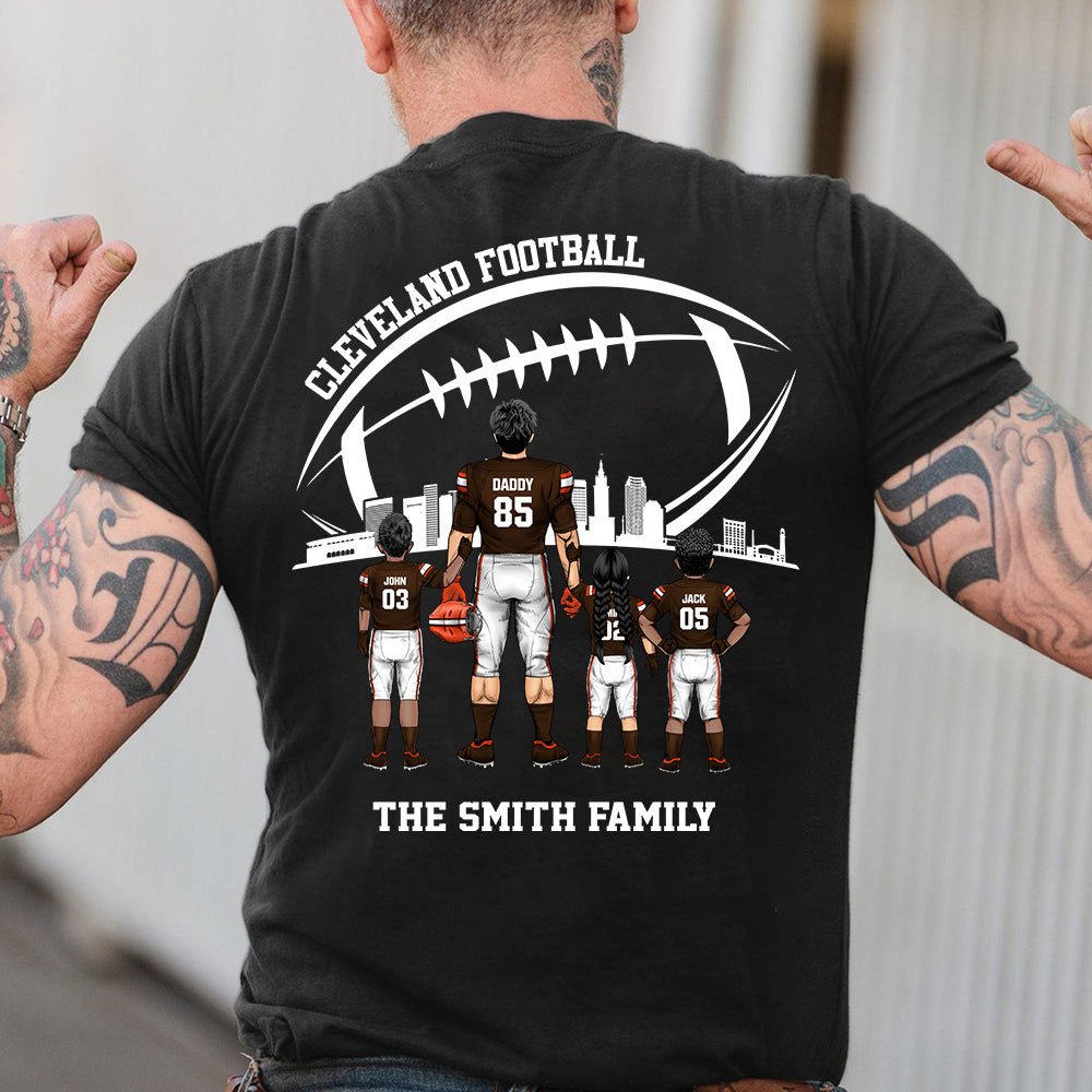 Personalized Cleveland Football Family Dad Shirt, Perfect Gift For Dad, Father, Grandpa, Family, Football Lovers