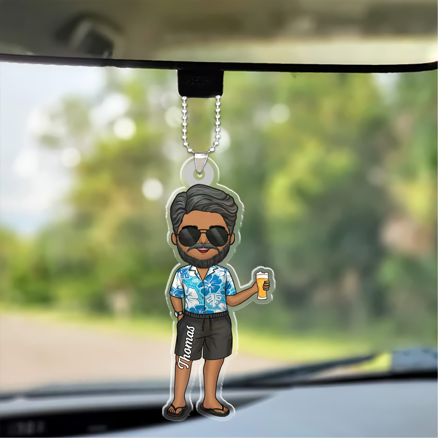 Personalized Family Man Travel Beach Acrylic Ornament, Family Acrylic Ornament Gift For Summer