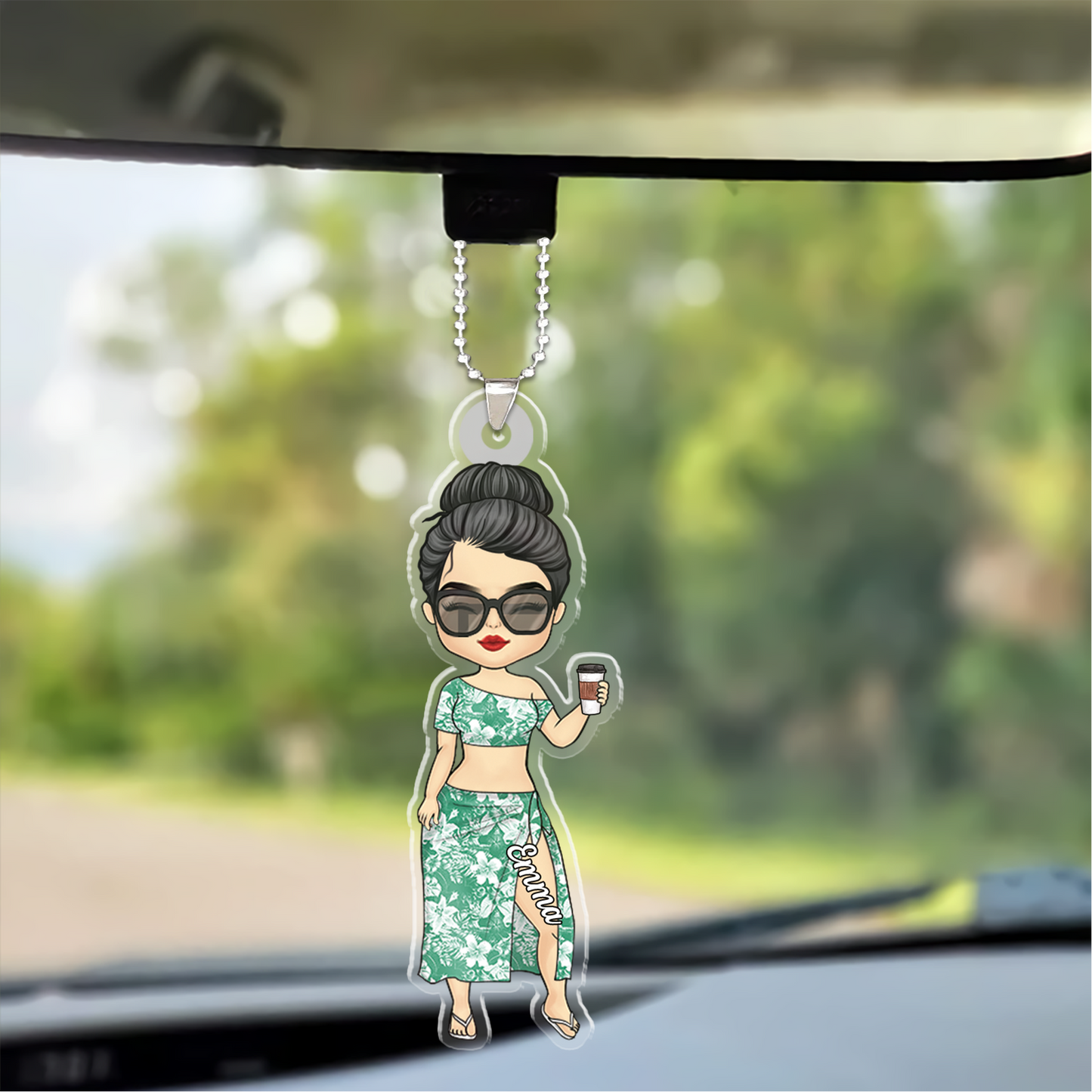 Personalized Family Woman Travel Beach Acrylic Ornament, Family Acrylic Ornament Gift For Summer