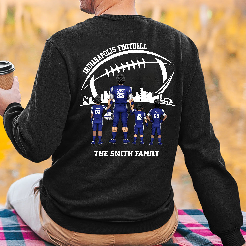 Personalized Indianapolis Football Family Dad Shirt, Perfect Gift For Dad, Father, Grandpa, Family, Football Lovers