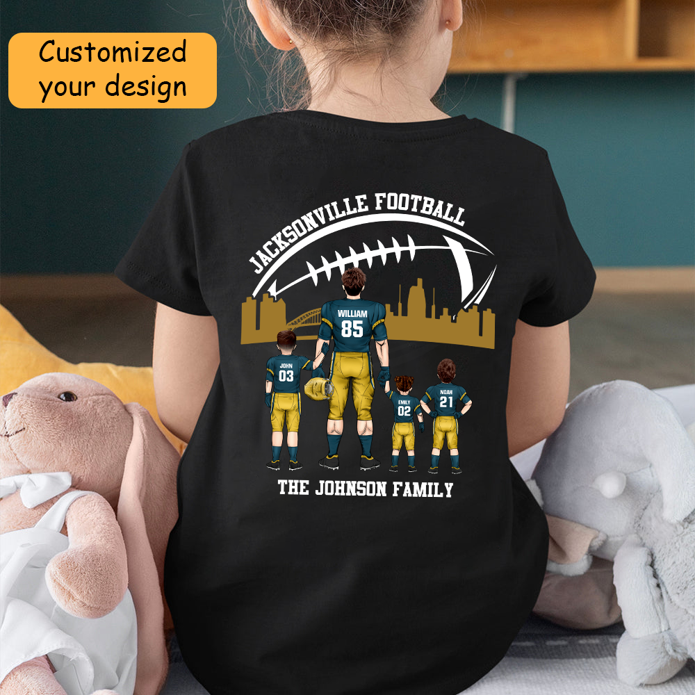 Personalized Jacksonville Football Family Dad Shirt, Perfect Gift For Dad, Father, Grandpa, Family, Football Lovers