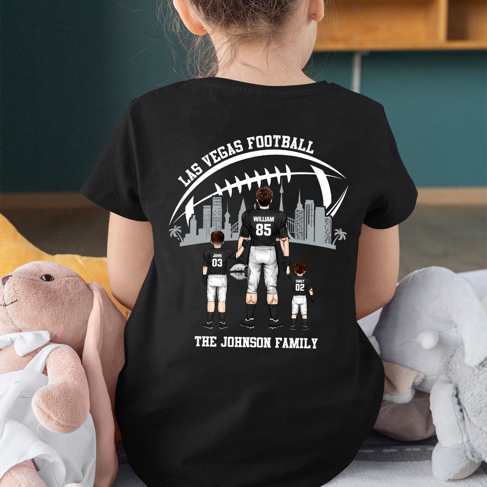 Personalized Las Vegas American Football Family Dad Shirt, Perfect Gift For Dad, Father, Grandpa, Family, Football Lovers