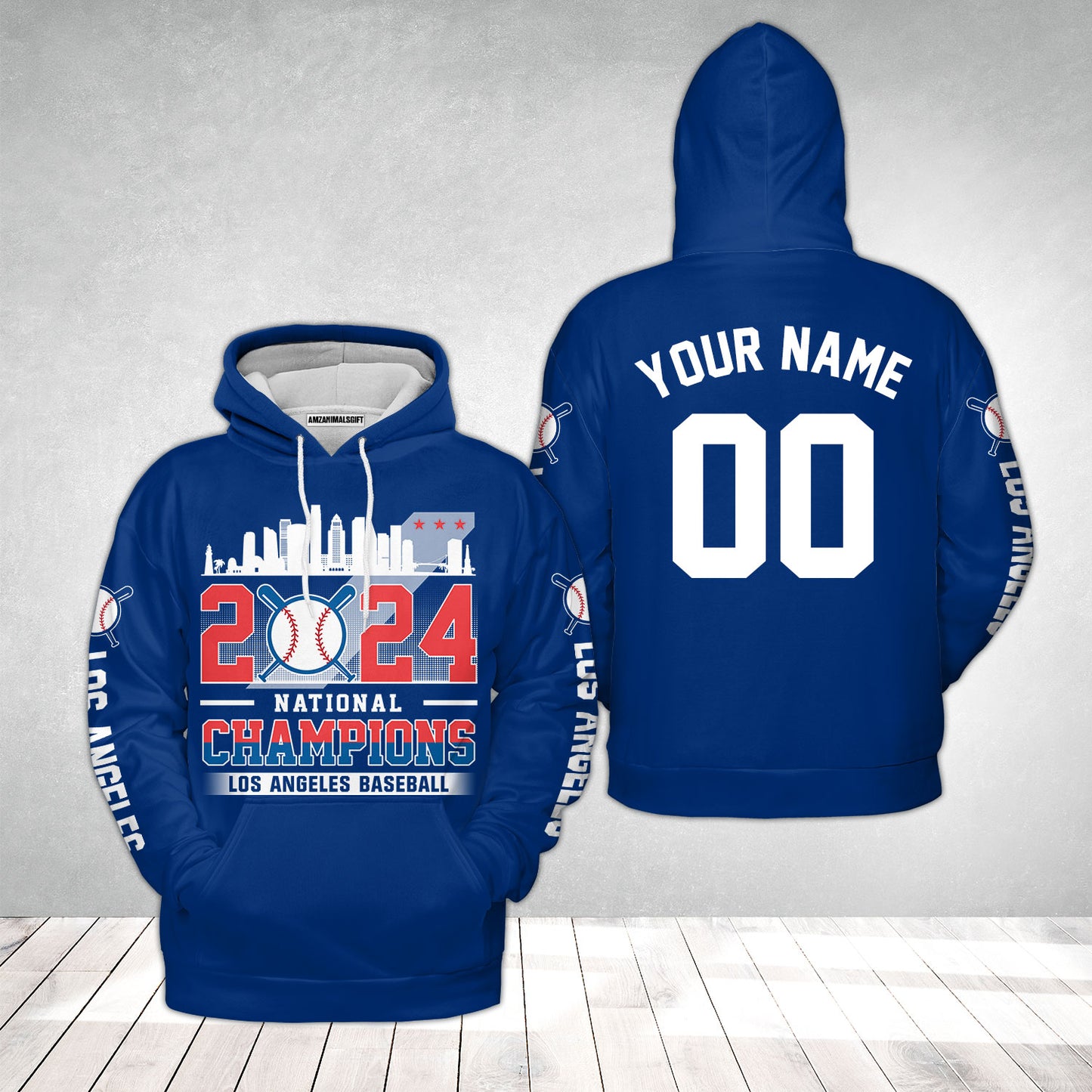 Personalized Los Angeles D Baseball 2024 National Champions Hoodie, Los Angeles D Baseball Champs Hoodie Gifts