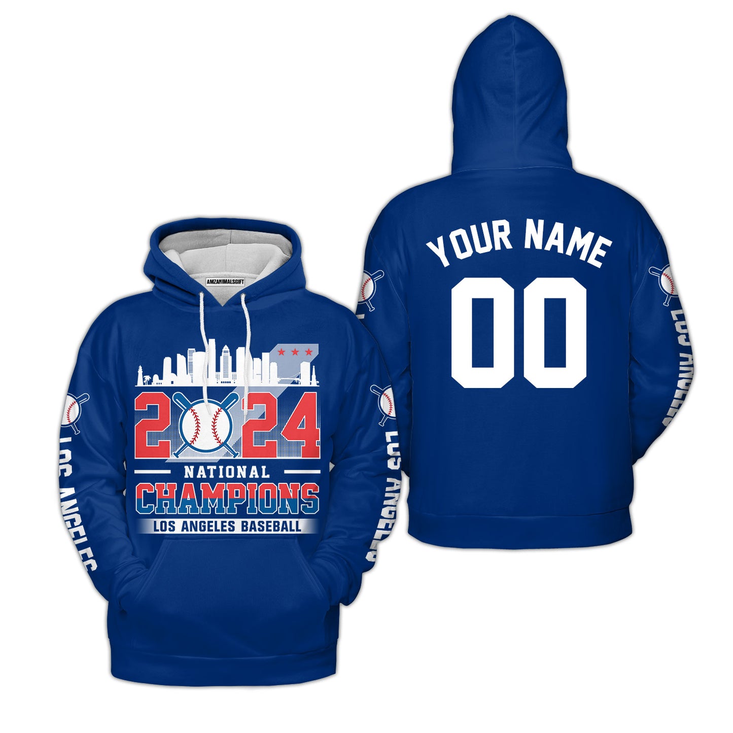 Personalized Los Angeles D Baseball 2024 National Champions Hoodie, Los Angeles D Baseball Champs Hoodie Gifts