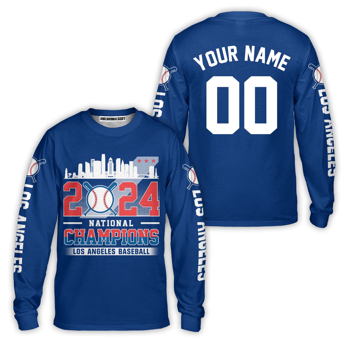 Personalized Los Angeles D Baseball 2024 National Champions Hoodie, Los Angeles D Baseball Champs Hoodie Gifts