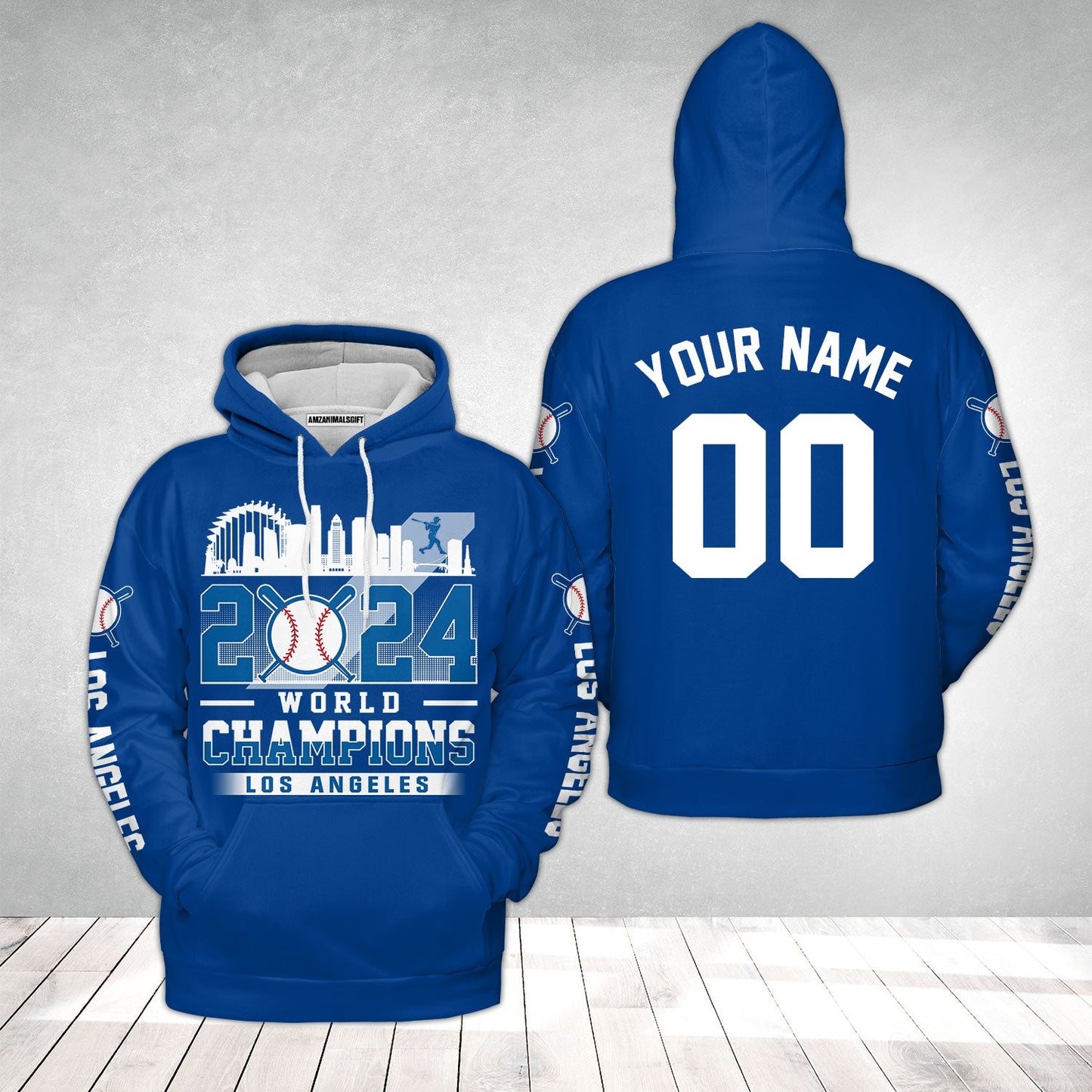 Personalized Los Angeles Baseball 2024 World Champions Hoodie, Los Angeles Baseball 2024 World Champs Hoodie Gifts