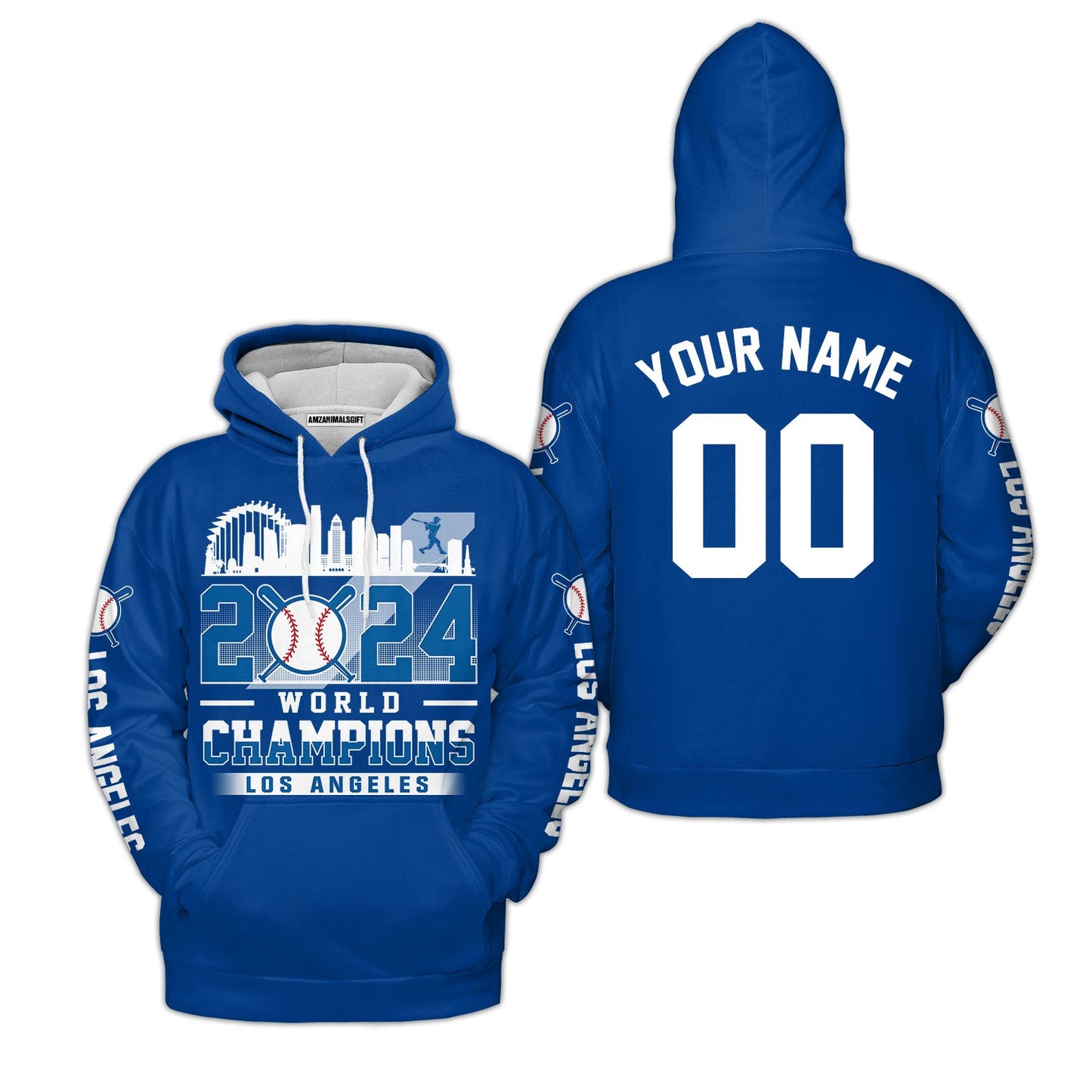 Personalized Los Angeles Baseball 2024 World Champions Hoodie, Los Angeles Baseball 2024 World Champs Hoodie Gifts