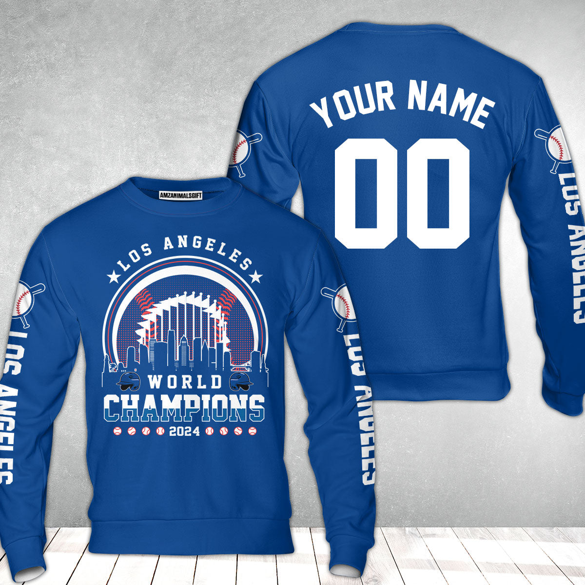 Personalized Los Angeles Baseball Skyline 2024 World Champions Baseball Jersey, Los Angeles World Champs Baseball Jersey