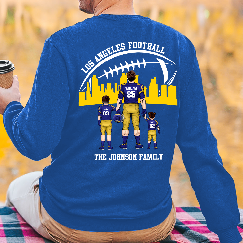 Personalized Los Angeles R Football Family Dad Shirt, Perfect Gift For Dad, Father, Grandpa, Family, Football Lovers