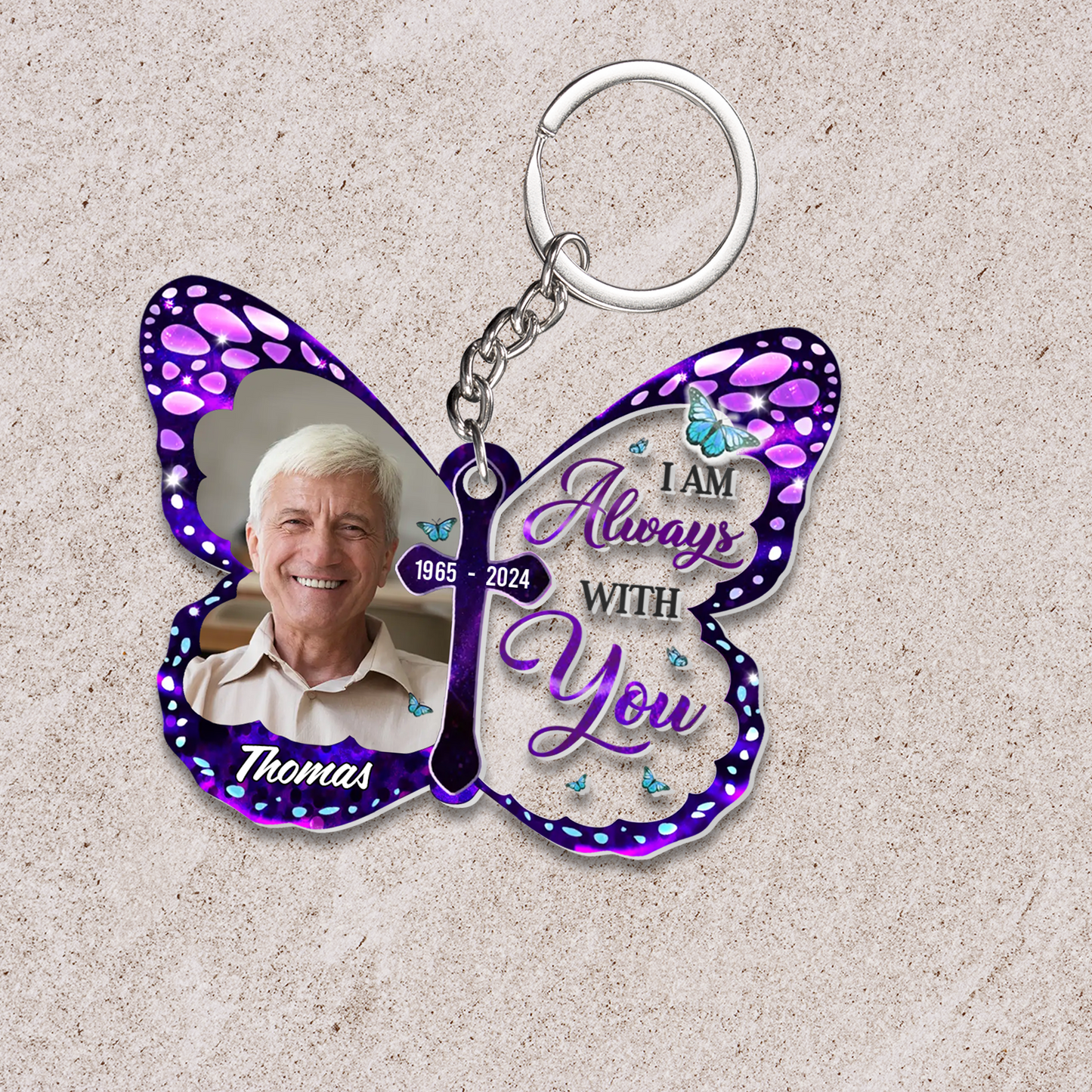Personalized Memorial Photo Butterfly Acrylic Car Ornament - Your Wings Were Ready, Sympathy Gift For Family Members, Friends