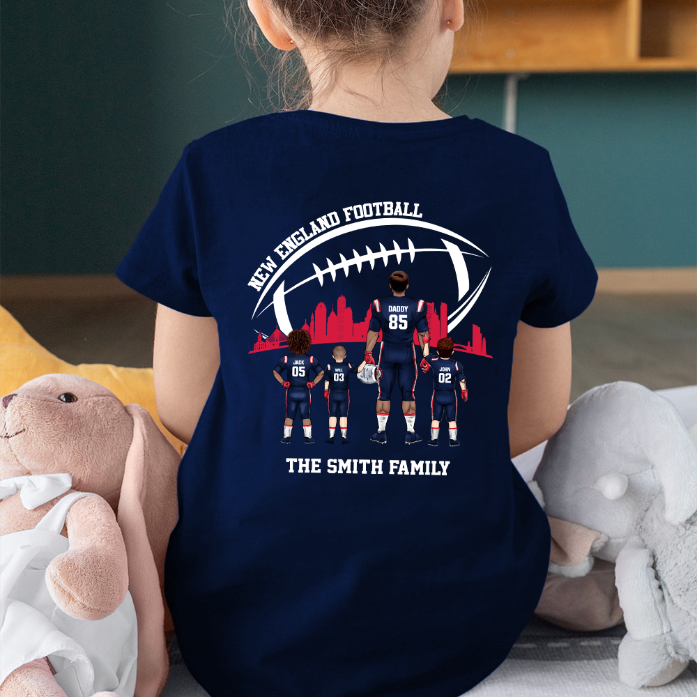 Personalized New England Football Family Dad Shirt, Perfect Gift For Dad, Father, Grandpa, Family, Football Lovers
