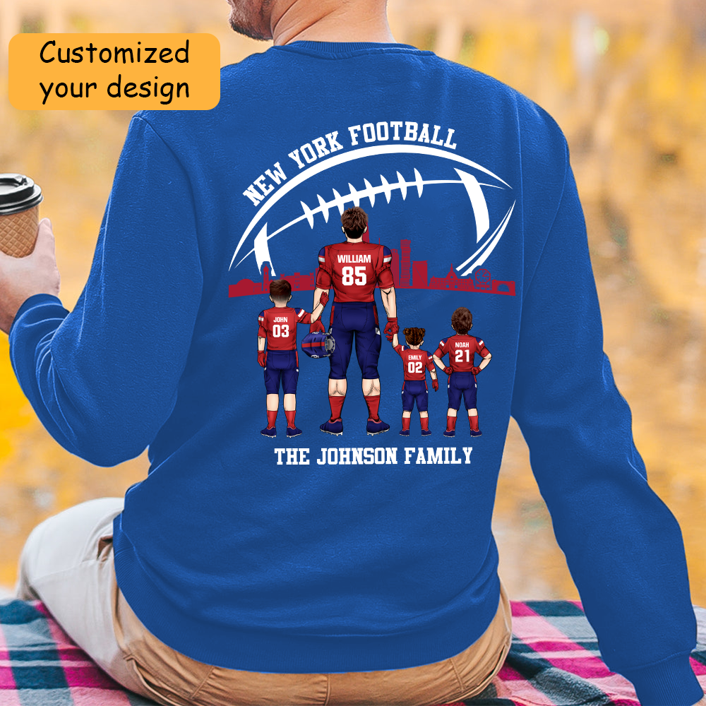 Personalized New York G Football Family Dad Shirt, Perfect Gift For Dad, Father, Grandpa, Family, Football Lovers