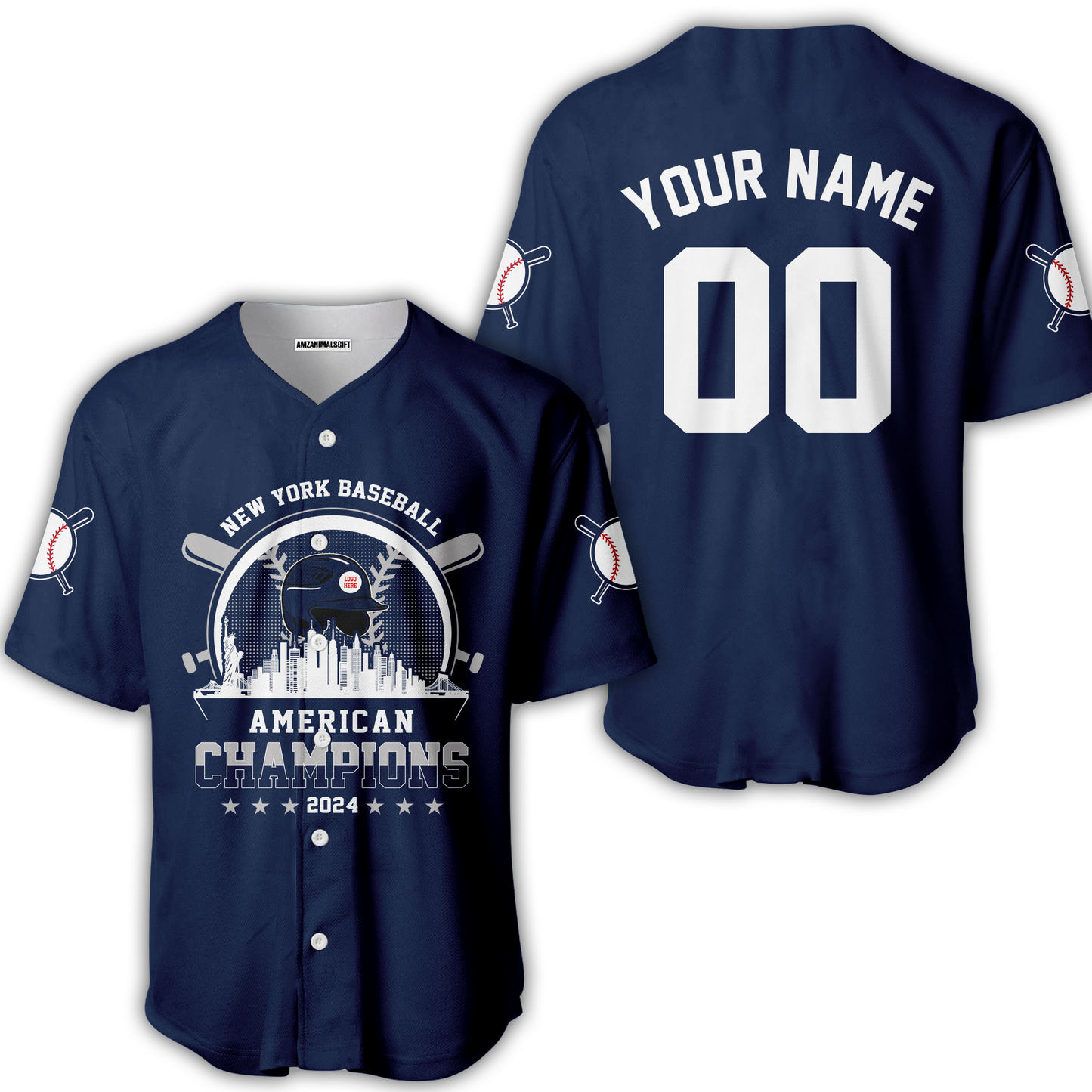 Personalized New York Y Baseball Skyline 2024 American Champions T-Shirt, New York Y Champs Shirt Gifts