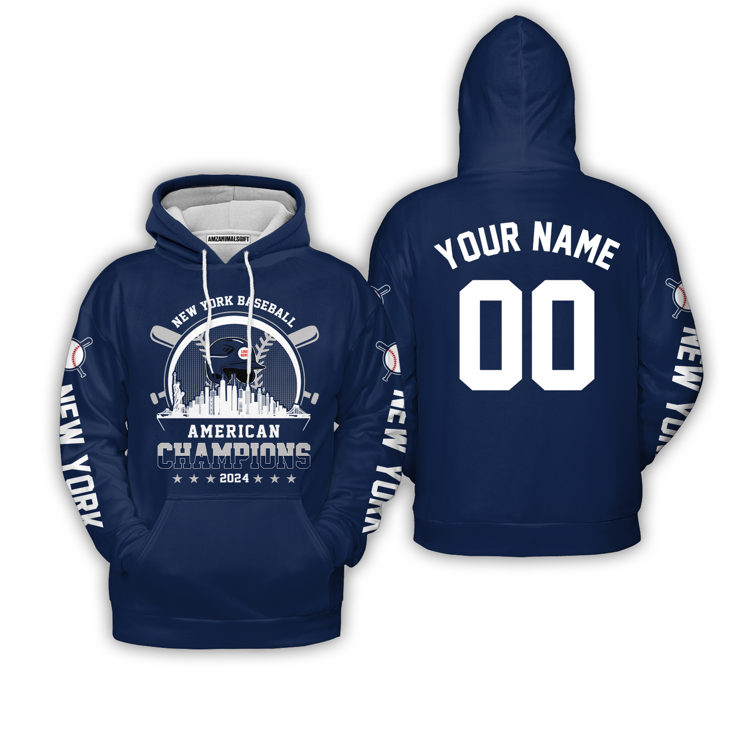 Personalized New York Y Baseball Skyline 2024 American Champions T-Shirt, New York Y Champs Shirt Gifts
