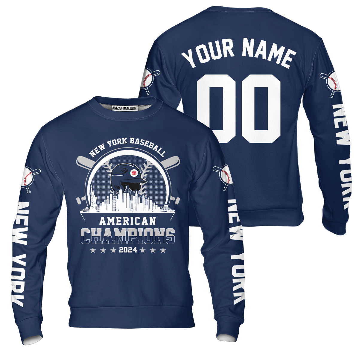 Personalized New York Y Baseball Skyline 2024 American Champions T-Shirt, New York Y Champs Shirt Gifts