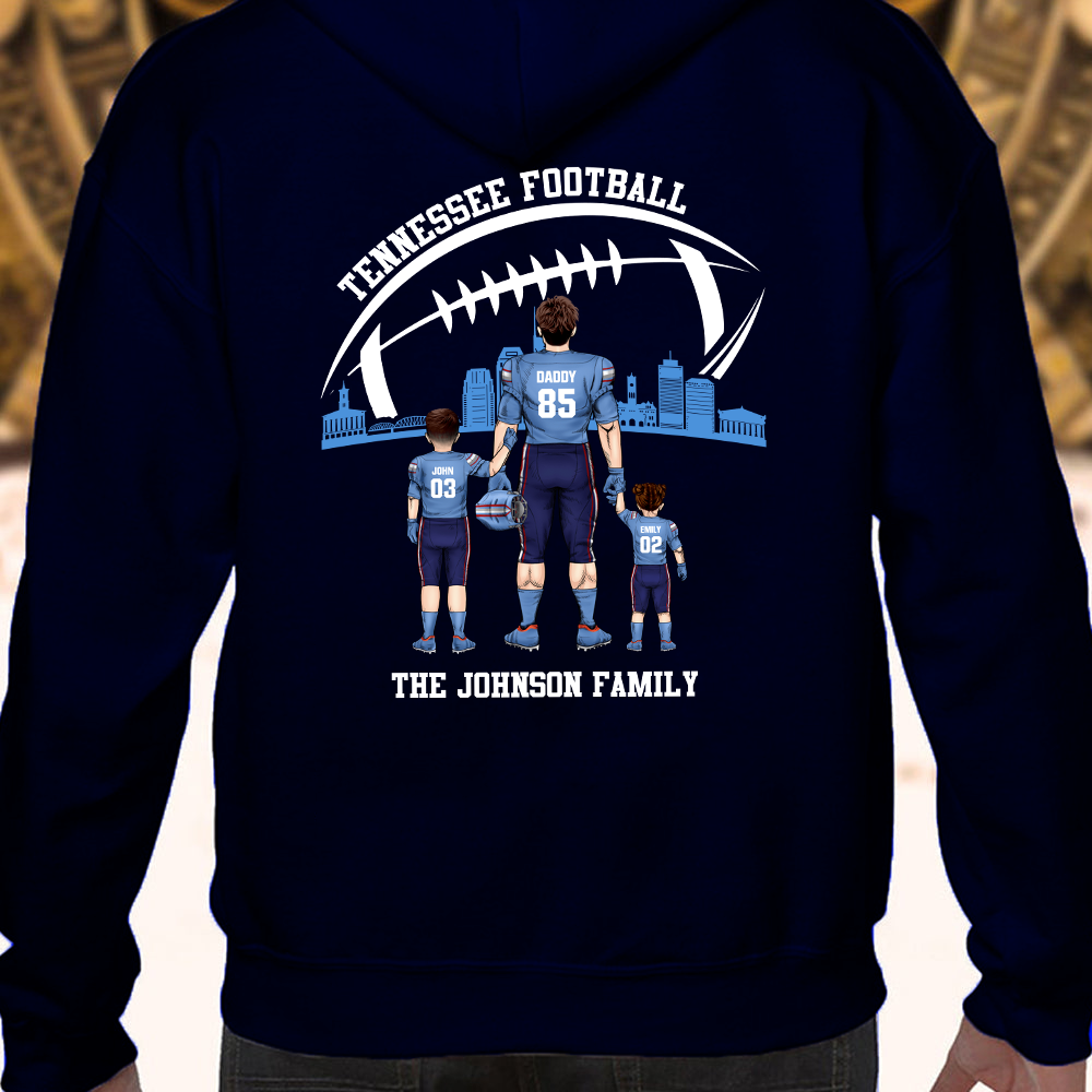 Personalized Tennessee American Football Family Dad Shirt, Perfect Gift For Dad, Father, Grandpa, Family, Football Lovers