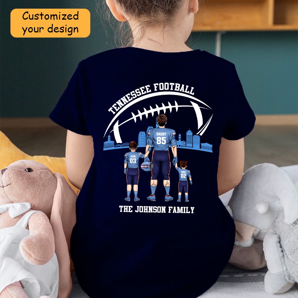 Personalized Tennessee American Football Family Dad Shirt, Perfect Gift For Dad, Father, Grandpa, Family, Football Lovers