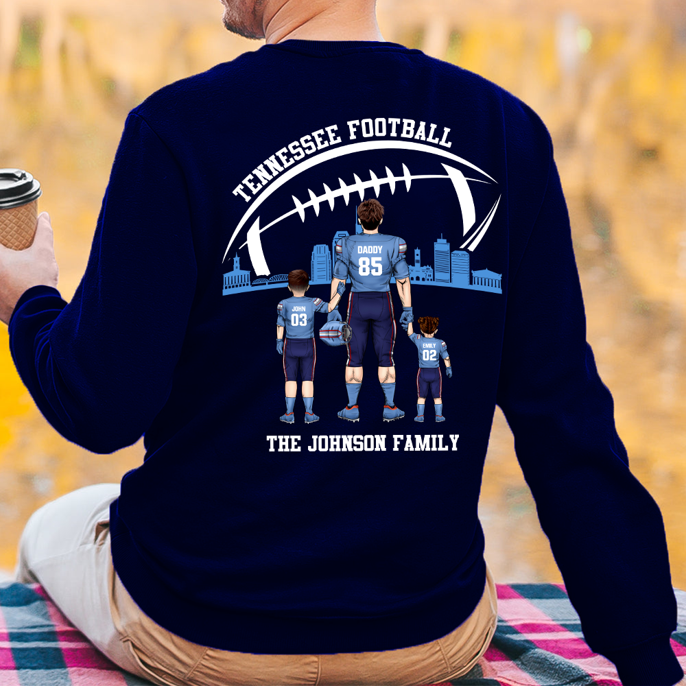 Personalized Tennessee American Football Family Dad Shirt, Perfect Gift For Dad, Father, Grandpa, Family, Football Lovers