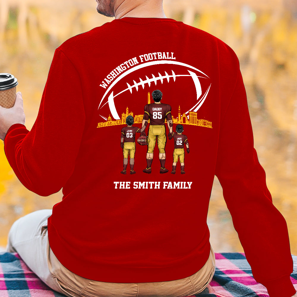 Personalized Washington American Football Family Dad Shirt, Perfect Gift For Dad, Father, Grandpa, Family, Football Lovers