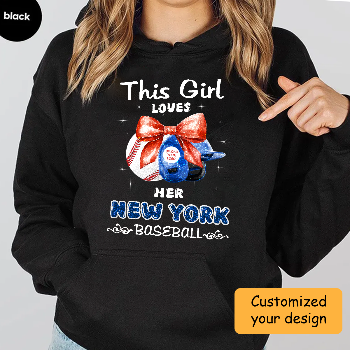 Personalized Women Love New York M Baseball Coquette Bow Sweatshirt, Baseball Girl Mom Game Day Shirt, Baseball Lovers Gift