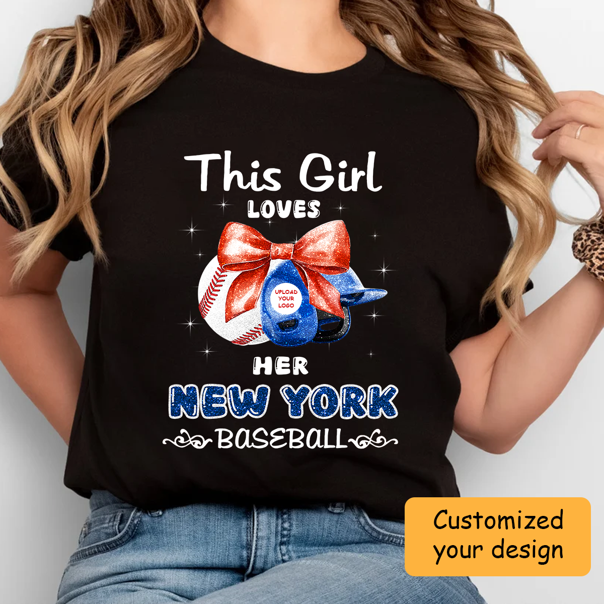 Personalized Women Love New York M Baseball Coquette Bow Hoodie, Baseball Girl Mom Game Day Shirt, Baseball Lovers Gift