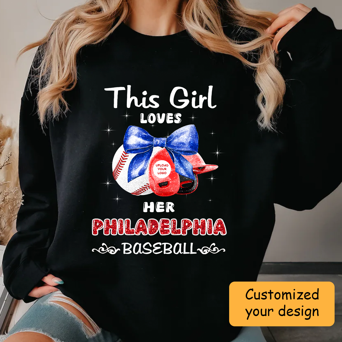 Personalized Women Love Philadelphia Baseball Coquette Bow Shirt, Baseball Girl Mom Game Day Shirt, Baseball Lovers Gift