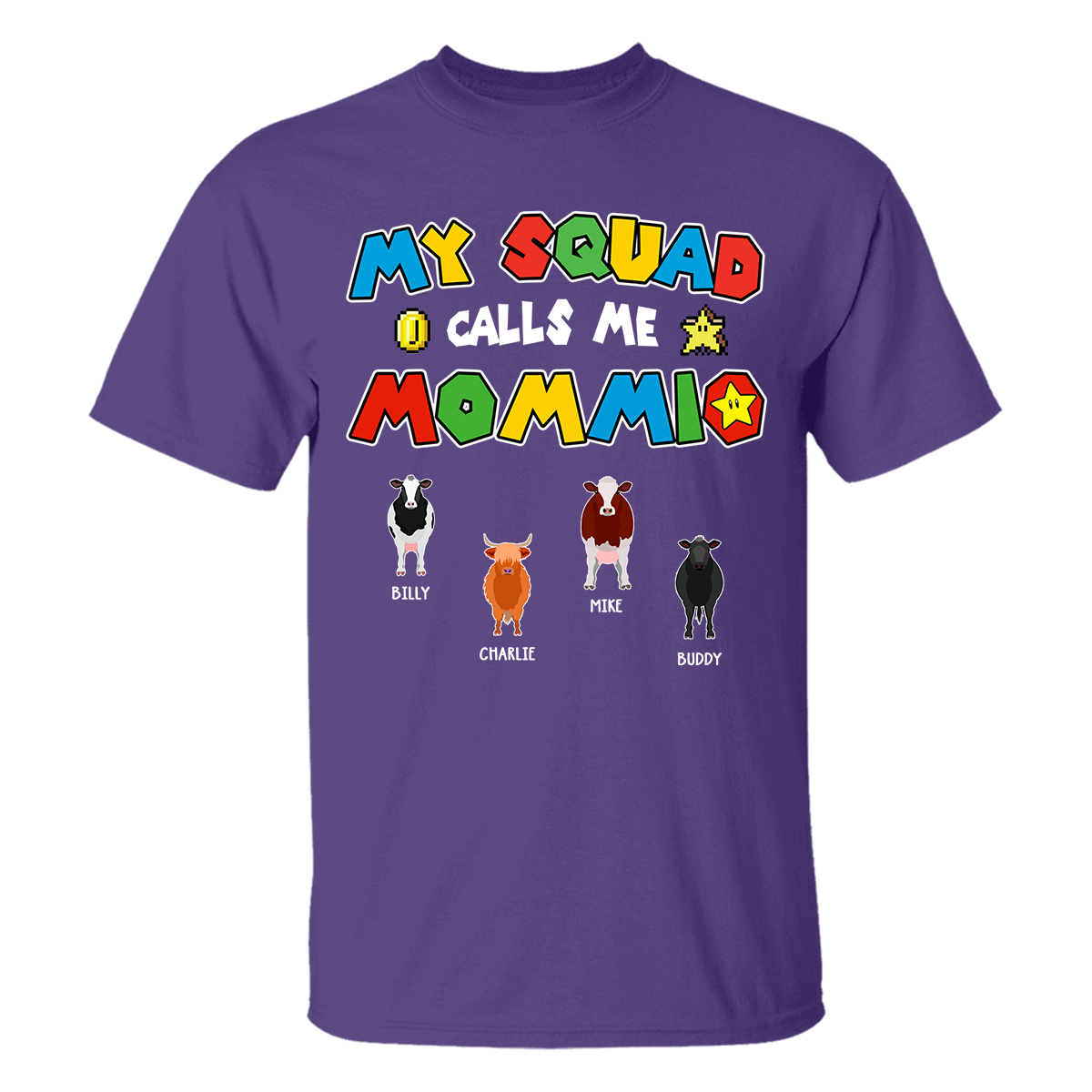 Personalized Cattle Cow Mom Shirt My Squad Calls Me Mommio For Mom, Mother, Grandma, Mother's Day Gift - HN21