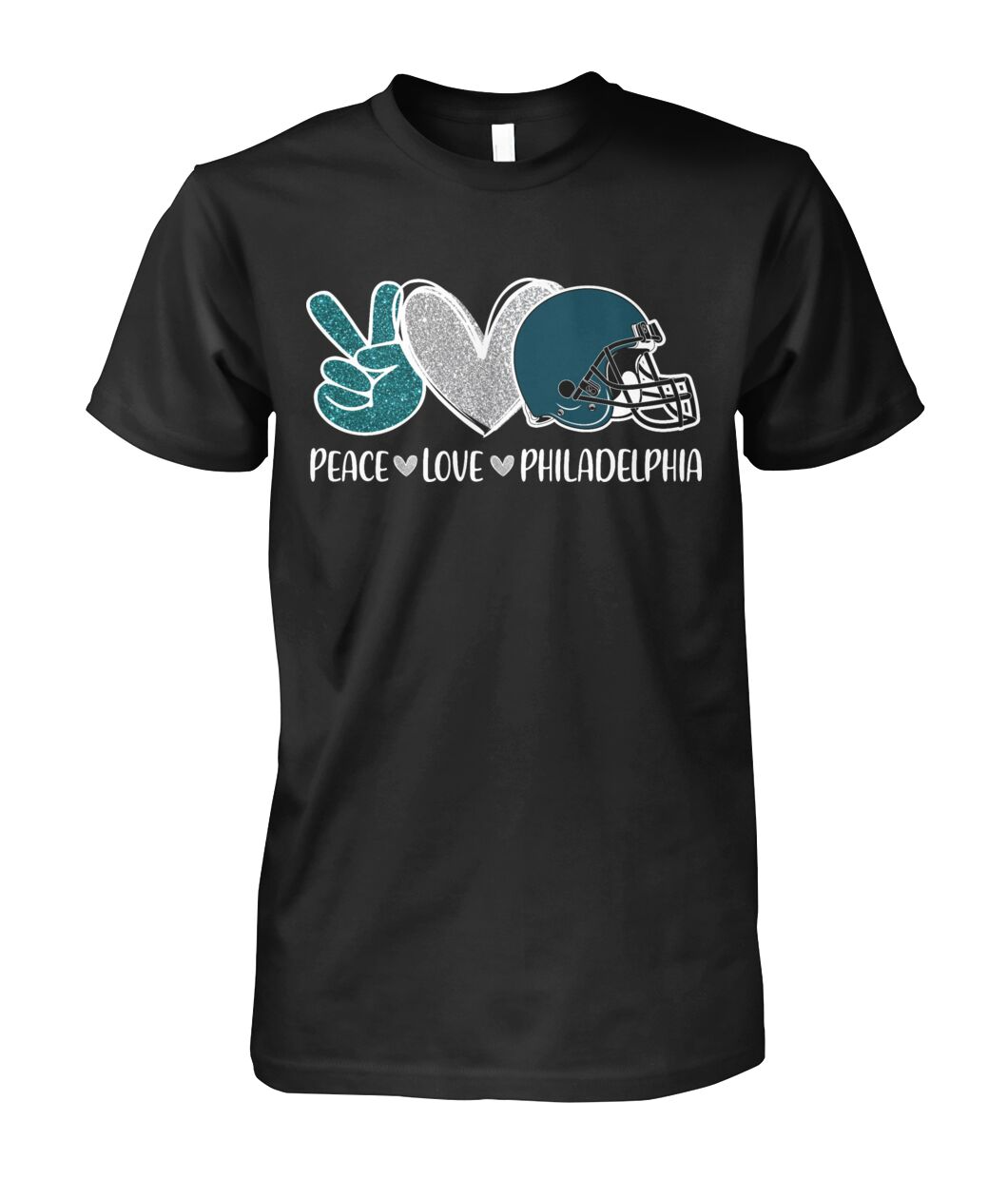Philadelphia American Football Peace Black Forest Green T-Shirts, Football Outfit For Men Women Family Love Philadelphia Football Sport