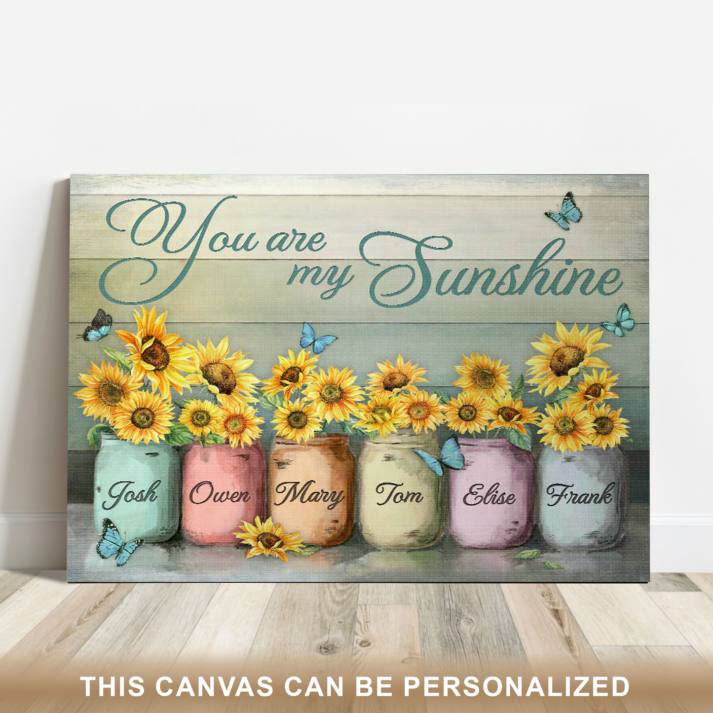 Special Gifts For Grandma With Grandkids’ Names, Sunflower Canvas Gift for Grandmother, Nana, Granny