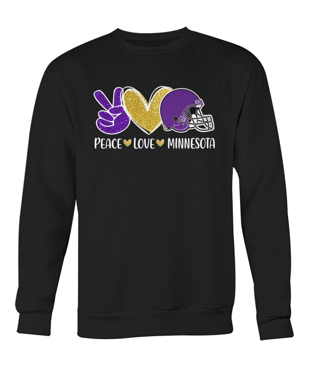 Minnesota American Football Peace Purple Gold Long Sleeve Shirt, Perfect Outfit For Men Women Family Love Minnesota Football Sport Lovers